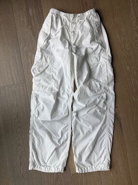 TNA White Elastic-Waist Cargo Pants